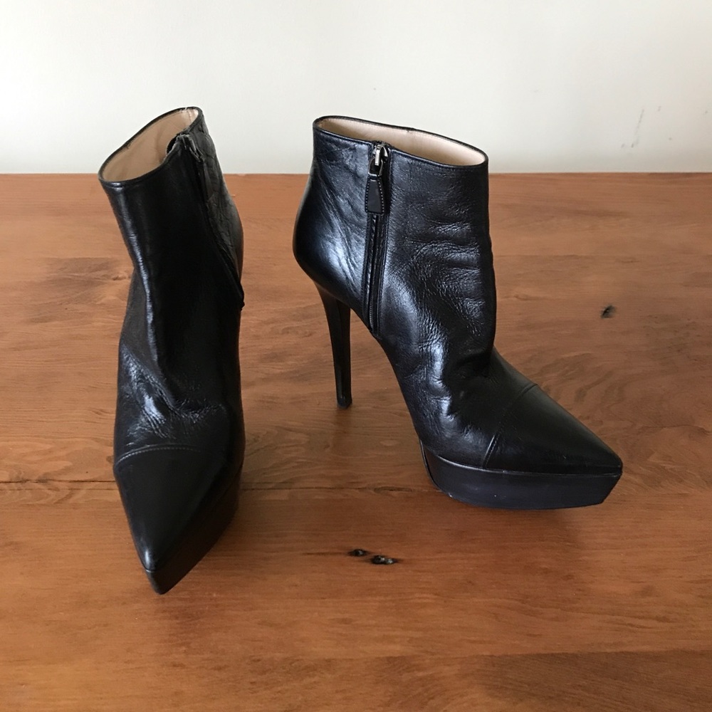 Prada Pointed Toe Platform Ankle Boots - image 1